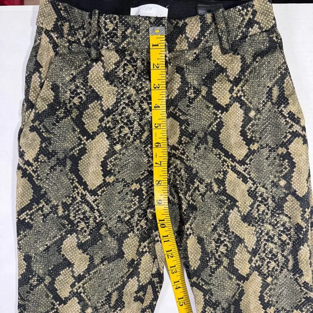 H&M Womens Size 2 Pants Animal Print‎ Maximalist Professional Career Interview
